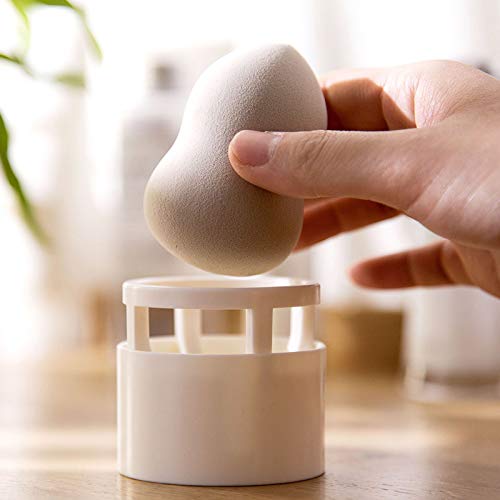 [Australia] - Makeup Sponge Blender Holder Travel Carrying Case Sponge Drying Rack Stand Holder Egg Powder Puff Drying Shelf Cute(NO SPONGE INCLUDED) White 