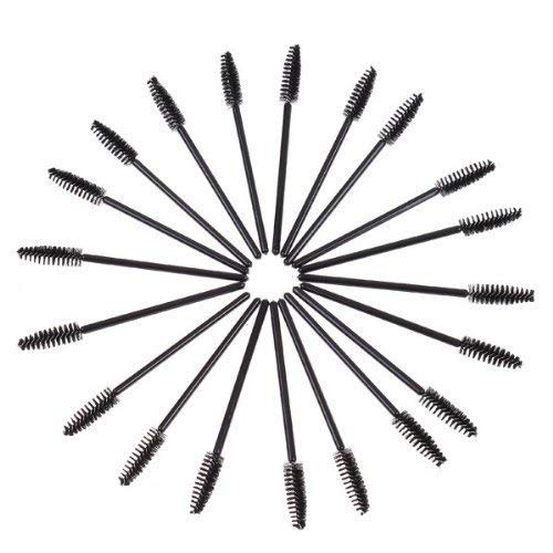 [Australia] - 100 PCS Black Disposable Eyelash Brushes Mascara Wands Eyebrow Castor Oil Brush Makeup Tool 