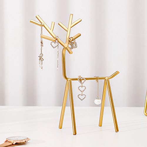 [Australia] - IKAAR Jewelry Stand Organizer Necklace Organizer Display with Deer Shape for Necklaces Bracelet Earrings and Ring Gold 