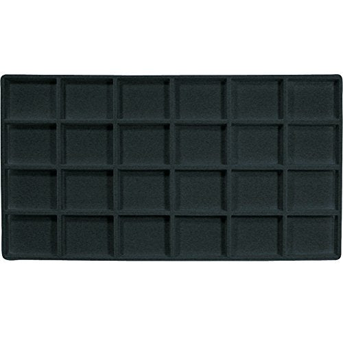 [Australia] - 2 Black 24 Slot Pendant Jewelry Showcase Display Tray Inserts 