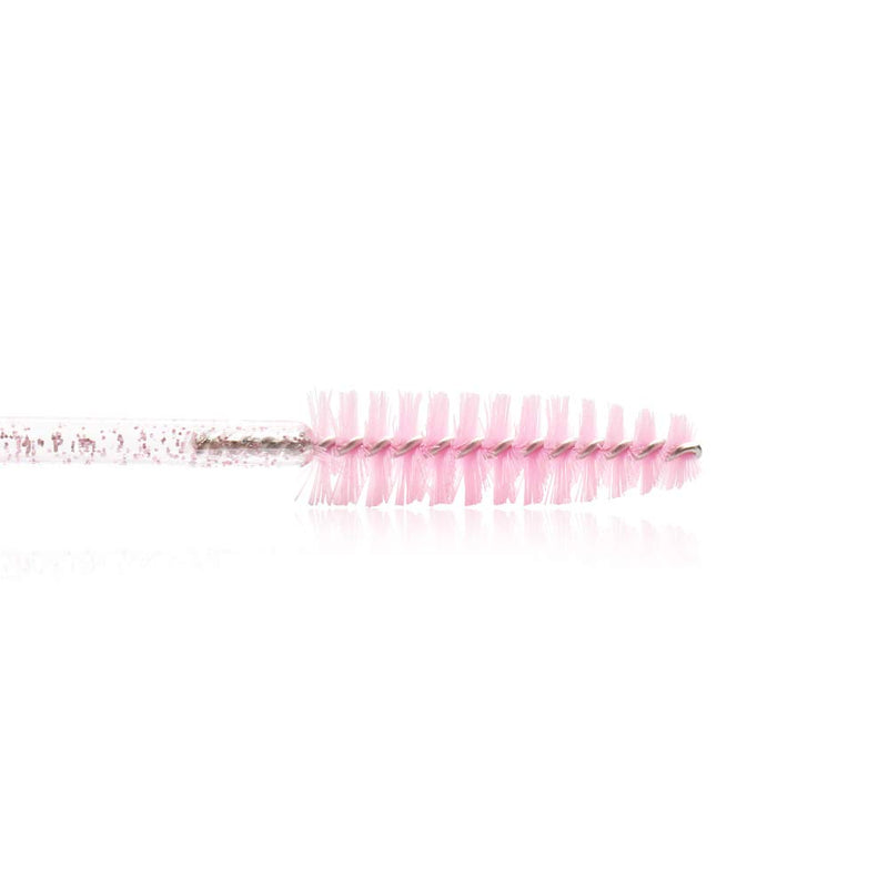 [Australia] - 300 Pack Mascara Wands Disposable Bulk Eyelash Extension Tool Lash Brushes Makeup Applicator Kit, Crystal Light Pink Handle - Pink Brush Head Crystal Light Pink-Pink 