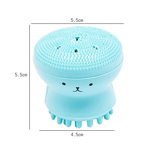 [Australia] - WOIWO 2 PCS Manual Small Octopus Jellyfish Silicone Face Brush Baby Shampoo Brush Silica Gel Facial Cleanser Multifunctional Silica Gel Facial Cleanser 