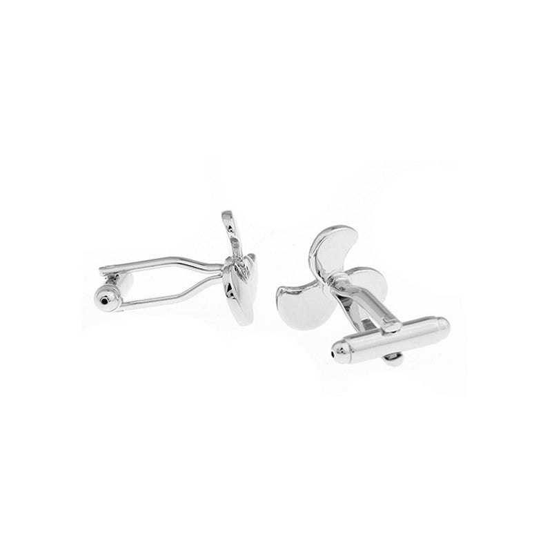 [Australia] - Propeller Plane Aviation Pilot Father Dad Presentation Gift Cufflinks (Fan Silver) 