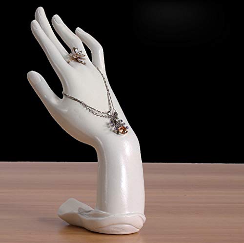 [Australia] - Papinimo White Mannequin Hand Ring Holder Jewelry Display Bracelet Chain Necklace Stand Tower Organizer Home Decor Vanity White Color 
