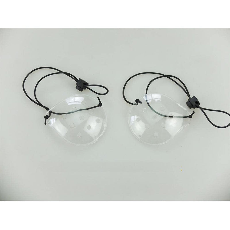 [Australia] - DADADEFEIJI 2 Pcs Porous Transparent Eye Mask Ventilation Transparent Eye Mask Plastic Eye Mask with Telescopic Rope Porous Breathable Eye Patch 