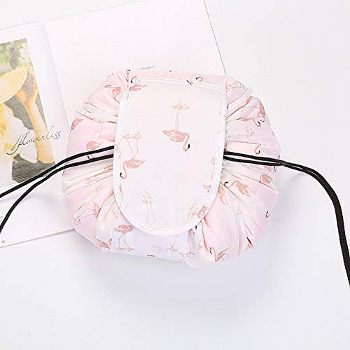 [Australia] - Toiletry bag travel cdrawstring cosmetic bag floral costmetic case foldable organizer easy to carry (grey) grey 