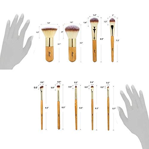 [Australia] - Matto Makeup Brushes 9-Piece Makeup Brush Set Foundation Brush with Travel Makeup Bag 