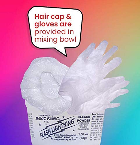 [Australia] - Manic Panic - Flash Lightning Bleach Kit 40 Volume Box Kit Vegan Cruelty Free Hair Bleach, 38ml of powder, 118ml of developer 