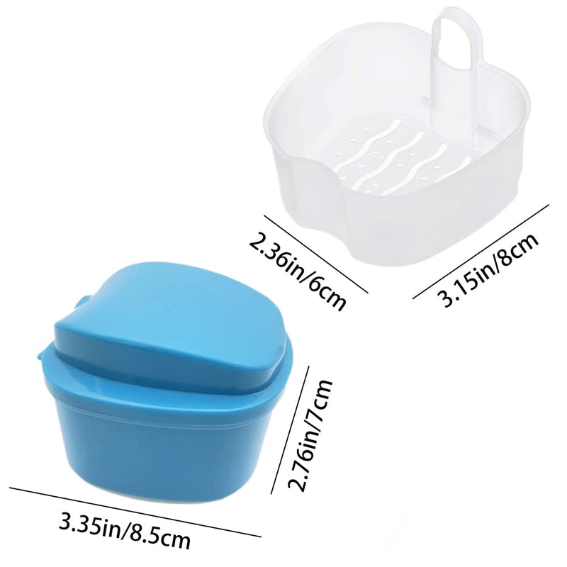 [Australia] - TAORANJU False Teeth Storage Container Orthodontic Retainer Case Denture Box Denture Bath Dental Retainer Box for Elderly and Adult Holder Denture Retainer Storage 