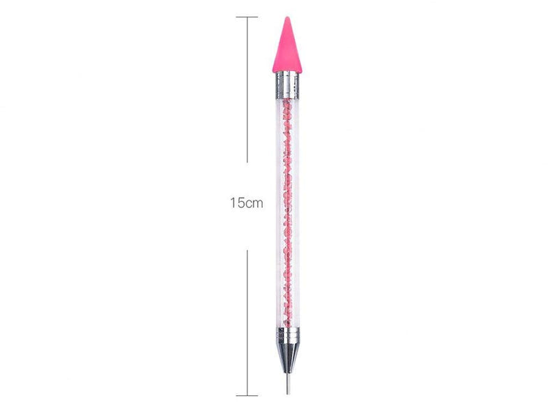 [Australia] - Aoshang Nail Rhinestone Picker Dotting Pen，Dual-ended Rhinestone Gems Crystals Studs Picker Wax Pen for Nail Art DIY Decoration （Pink） 
