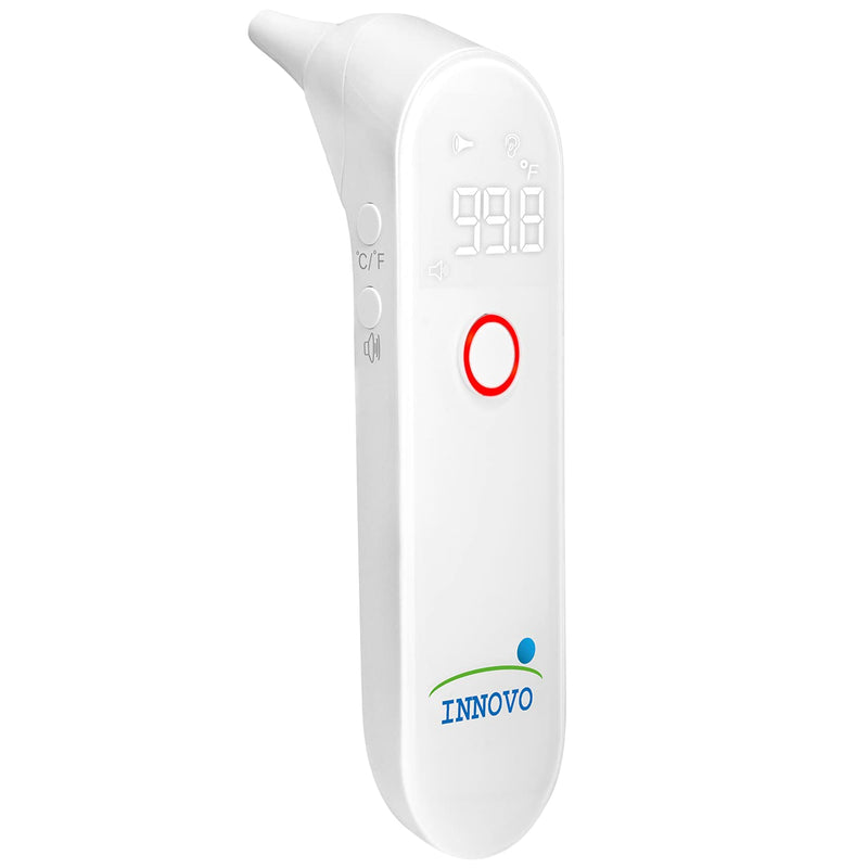 [Australia] - Innovo 2021 Newly Release Medical Ear Thermometer Digital Fever Termometro with Disposable Probes, Off-White 