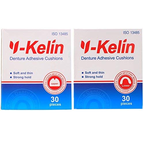 [Australia] - Y-Kelin Denture Adhesive Cushion Upper 30 Pads + Lower 30 Pads, each 1 pack 
