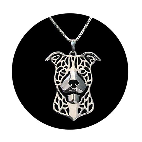 [Australia] - Pit Bull Dog Sterling Silver Necklace Dangle Earrings Set by Ginger Lyne Ears Down Puppy Dog Pet Pendant Box Chain Doggie Animal Paw Print Heart Jewelry for Pit Mom Women Girls Teens 