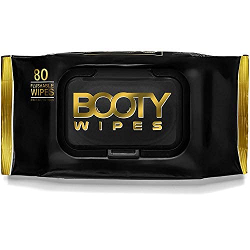 [Australia] - BOOTY WIPES for Men - 80 Flushable Wipes for Adults, Wet Wipes for Men (80 Wipes Total - 1 Flip-Top Pack of 80) pH Balanced, Infused with Vitamin-E & Aloe 