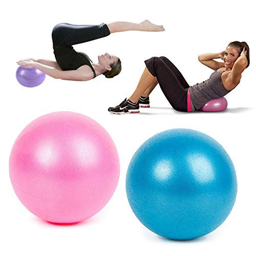 [Australia] - Fortitude Sports Yoga Ball 25cm | Small Soft Mini Pilates Ball for Yoga, Fitness, Core, Stability and Physical Therapy | Inflatable Mini Gym Ball With Inflation Straw Blue 