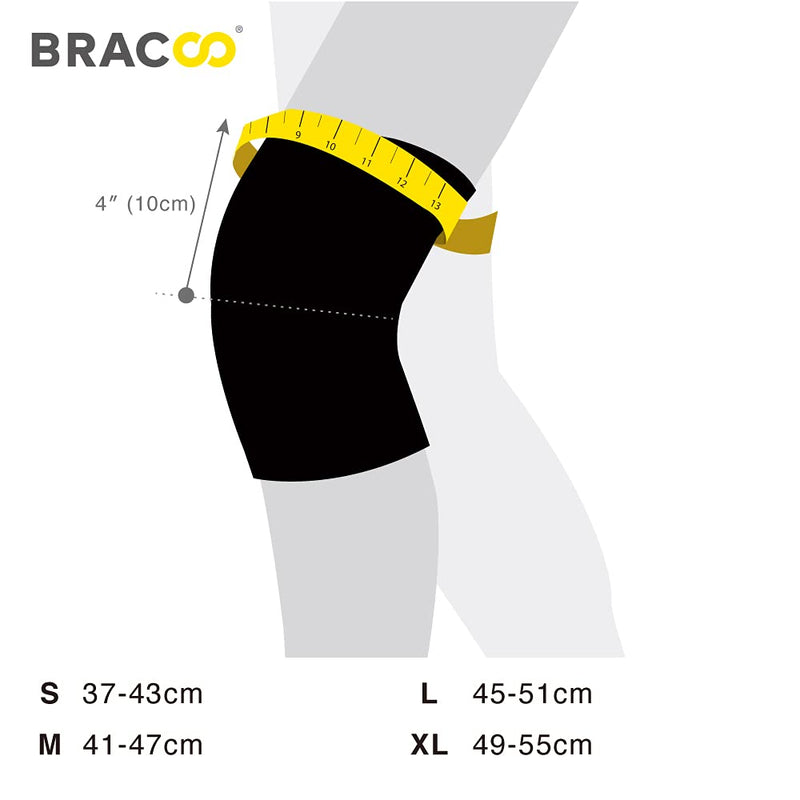 [Australia] - Bracoo Knee Brace, Knee Compression Sleeve Support for Men Women with Side Stabilizers, Dynamic Compression Lightweight & Breathable Support - Arthritis Pain, Injury Recovery, Running, Workout, 1 Count, KE92 Medium 