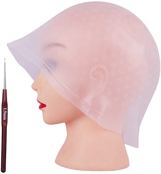 [Australia] - Highlight Caps with Coloring Hair Hook, Frosting Coloring Hat, Professional Salon Silicone Hairdressing Tools 