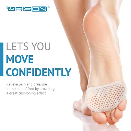 [Australia] - Breathable Forefoot Pads - Metatarsal Ball of Foot Cushions - Soft Gel Cushioning Sleeves for Callus Bunion Chafing Feet Pain Relief Women Men - 2 Pairs 