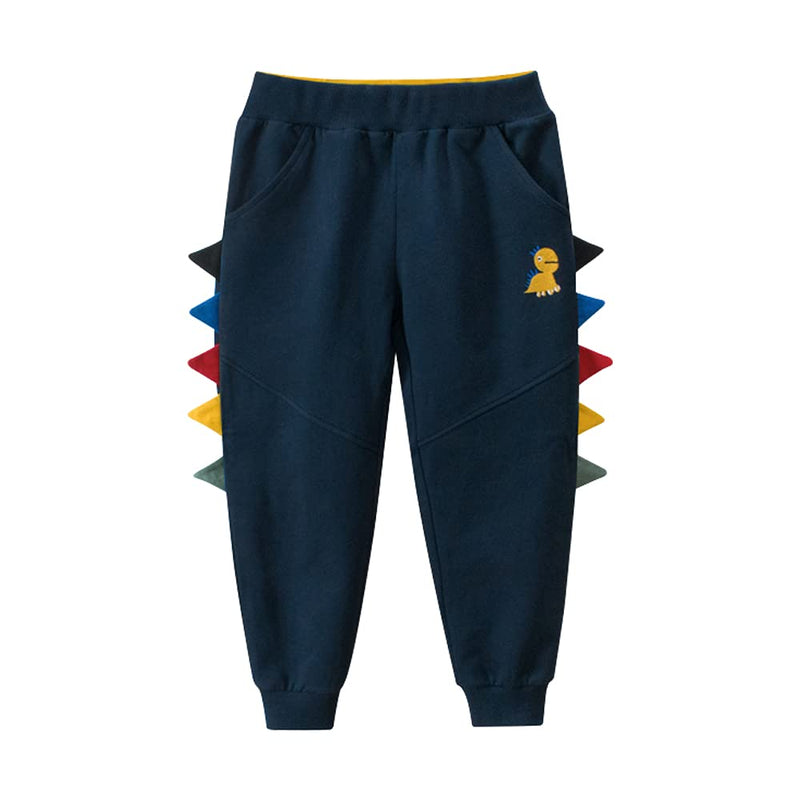 [Australia] - TABNIX Toddler Little Boys' Pants 2-Pack Athletic Pants Drawstring Elastic Pull on Sweatpants Sport Jogger Trousers Blue / Light Grey 2T 