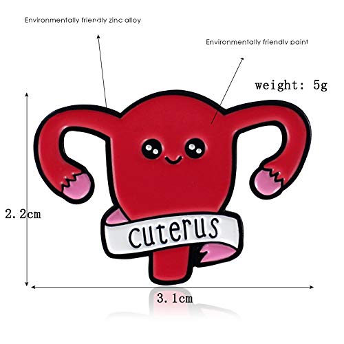 [Australia] - RUIZHEN Uterus Ovary Pin Feminist Medical Symbol Female Organ Gynecologist Nurse Gift Jewelry Brooch Pins red & pink 