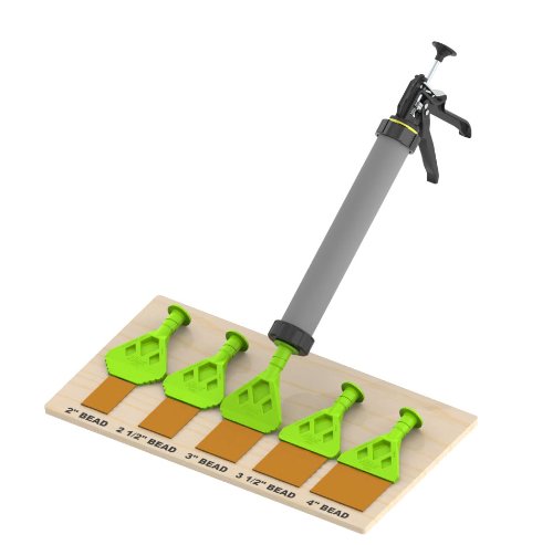 [Australia] - Albion Engineering Company 1018-G01 Ribbon Bead Nozzle for Dispensing Vapor and Air Barrier Sealants, Adjustable, 1/8" Thick x 2" to 4" Wide, Bright Green 
