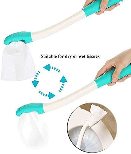 [Australia] - Toilet Aid Easy Wipe, Long Range Comfort Wipe Handle Range Comfort Bottom Wiper Holder Toilet Paper Tissue Grip Wiping Helper 