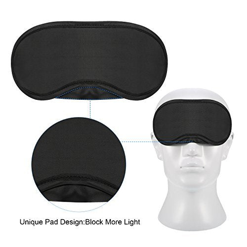 [Australia] - 15 Pack Eye Sleeping Blindfold Soft Eye Shade Cover with Nose Pad and Adjustable Strap for Travel Sleep, Black 