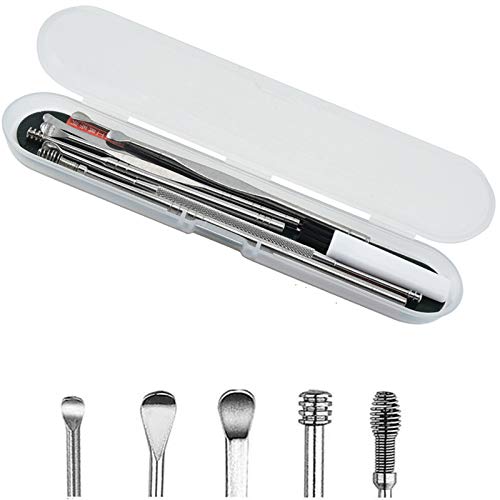 [Australia] - Ear Wax Removal Kit, 8 Pcs Ear Pick Earwax Removal Tool, Ear Cleansing Tool Set, Stainless Steel Ear Wax Remover with Storage Box, Reusable Ear Curette Wax Removal Set for Family & Adults 8 Piece Set 