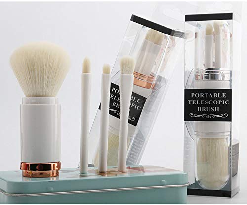 [Australia] - BYAMD 4 pieces Makeup Brushes Premium Quality Synthetic Foundation Flawless Powder Cosmetics Eyeshadow Portable Travel Brushes Kits(White) 
