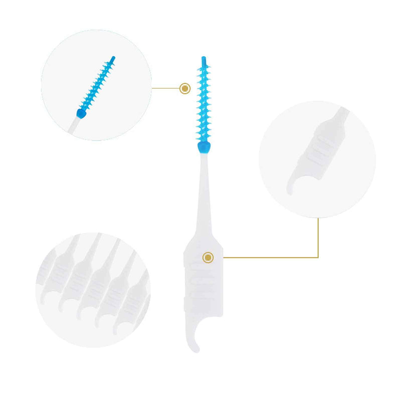 [Australia] - 100 PCS Dual-Use Interdental Brushes Silicone Dental Picks Orthodontic Interdental Brush Toothpick Dental Tooth Flossing Dental Brushes Teeth Brush Picks Dental Toothpicks for Braces Oral Cleaning 