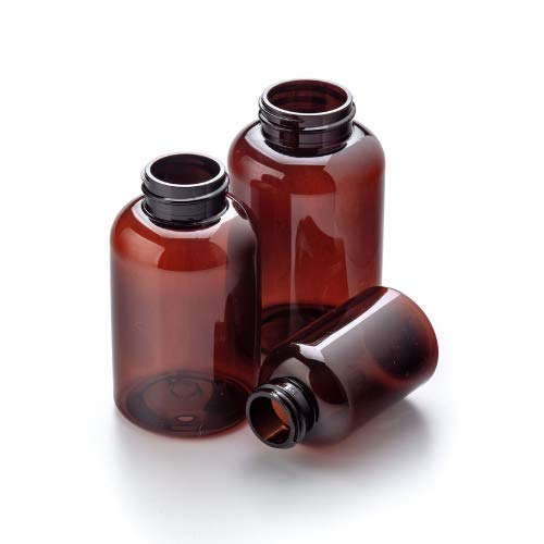 [Australia] - 100ml Pill pots with lids x 12, Empty Plastic Medicine Amber Bottles, Pill Storage pots, Screw caps, Strong Medicine Storage pots, Dispenser (12) 