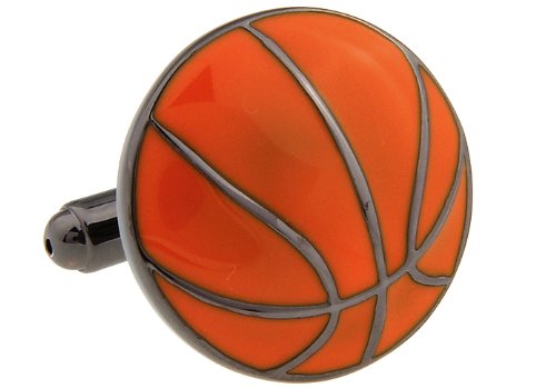 [Australia] - Cuff-Daddy Orange Basketball Silver Cufflinks with Presentation Box 