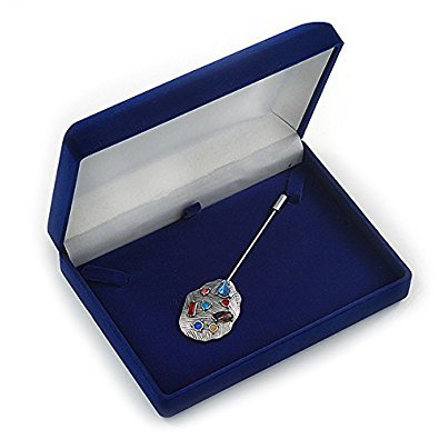 [Australia] - Avalaya Luxury Blue Velour Brooch/Pendant/Earring/Comb Jewellery Box 