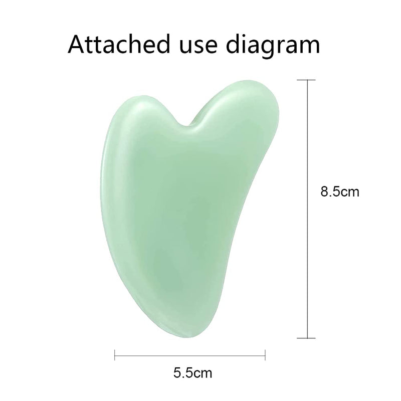 [Australia] - Gua Sha Stone Massage Tool Jade Neck Beauty Slimming Massager for Spa Skin Caring Pain Relief Tool, Face Body Heart Shape (Green 1) 