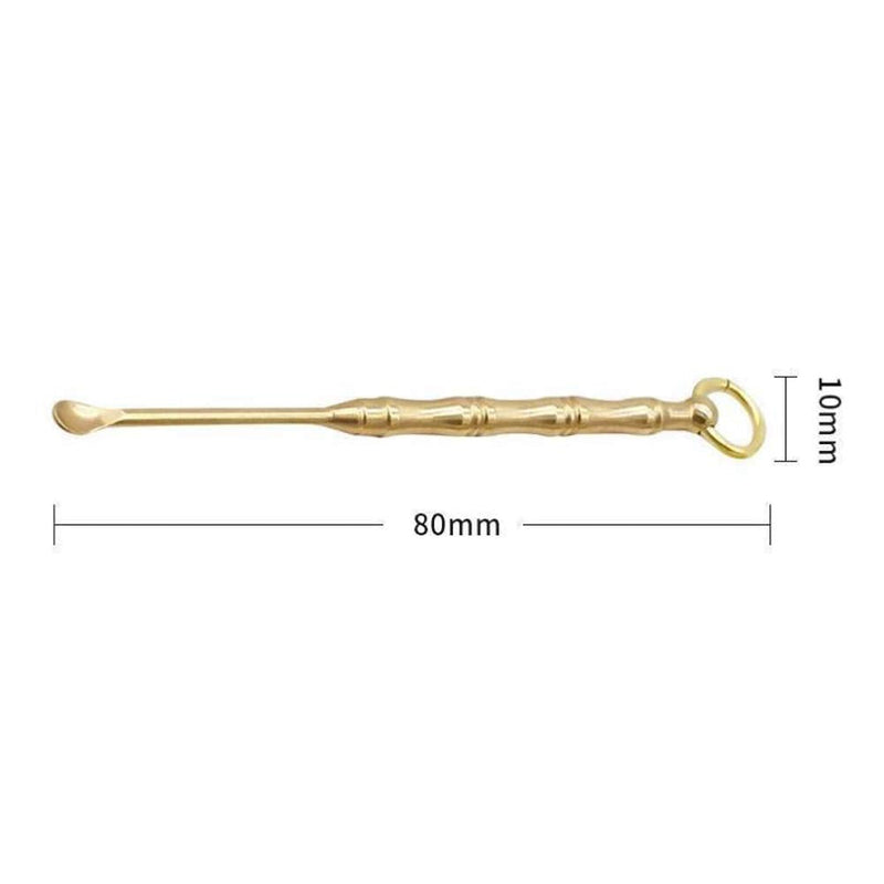 [Australia] - 4Pcs Ear Pick Ear Curette Cleaner Earwax Removal Cleaning Tools Brass Reusable Ear Cleaner with Key Ring 
