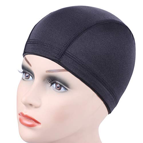 [Australia] - 2 pcs/lot Black Dome Cap for Wig Making Stretchable Hairnets with Wide Elastic Band (L) L 2 PCS Dome Cap 