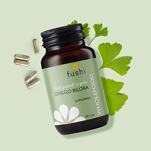 [Australia] - Fushi Organic Ginkgo Biloba Capsules, 60 Caps | Fresh-Ground Whole Food | Memory Boosting Properties | Ethical & Vegan | Made in the UK 
