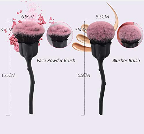 [Australia] - BYAMD 2 pieces Makeup Brushes Premium Quality Synthetic Foundation Flawless Powder Cosmetics Pretty Pink Rose Brushes Kits 