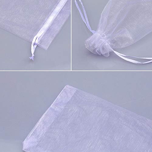 [Australia] - 100 PCS Organza Gift Bags Wedding Jewelry Pouches 7 cm * 9 cm Perfect for Wedding, Christmas, Birthday, Anniversary 7 x 9CM - 100PCS White 