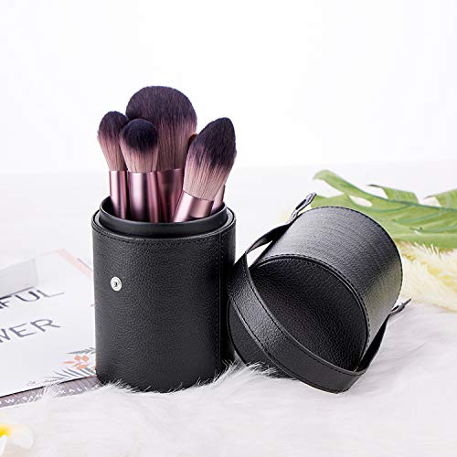 [Australia] - Makeup Brush Holder with Lid Organizer Travel Brushes Case Bag Cup Storage Display Dustproof Professional Black 