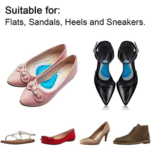 [Australia] - 2 Pairs Gel , Silicone Orthopedic Flat Feet Orthotic, Insoles Plantar Fasciitis Shoe Arch Support Gel High Heel Inserts Cushion Pads for Women Men (Blue) 