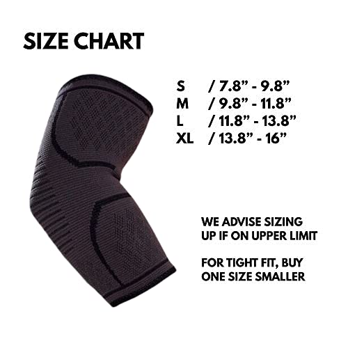 [Australia] - VITTO Elbow Support - Elbow Brace - Compression Arm Sleeve for Tendonitis - Arthritis - Best for Tennis Elbow - Golfers Elbow - Weightlifting (L, Black, 1) L 