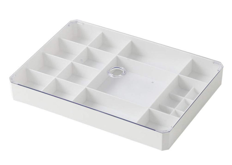 [Australia] - Mvchifay Jewelry Storage Box Clear Plastic Jewelry Display Tray Organizer Case with Lid for Earrings Bracelet Necklace (White) White 