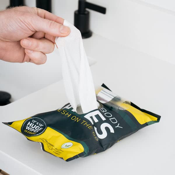 [Australia] - Head & Body Wipes - FREEDOM GROOMING - Refreshing Bald Head, Body & Facial Wipes for Men, Cleansing, Natural Gentle Unscented Adult Wipes, 15 Count 