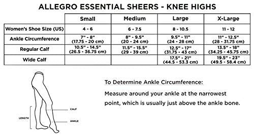 [Australia] - Allegro 20-30 mmHg Essential 18 Sheer Support Closed Toe Compression Sock - Comfortable, Knee High Support Stockings Nude Medium 