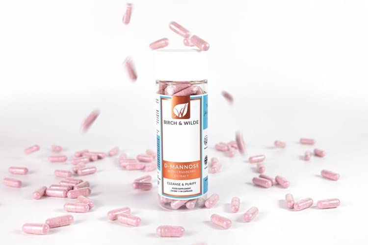 [Australia] - Birch & Wilde D-Mannose with Cranberry 1000-2000mg | 30+ Day Supply (90 Capsules x 500mg) | Natural Supplement for UTI, Cystitis, Bladder & Urinary Tract Health 
