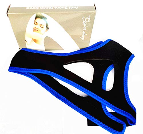 [Australia] - Anti-Snoring and Anti-Snoring Tape,Snoring Chin Strap,Snore Solution Reduction Sleep Aids.Adjustable Chin Support Headband (Black+Blue Edging) 
