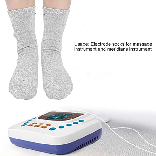 [Australia] - Silver Conductive Massage Socks Electrode Socks for TENS/EMS Machine to Stimulate Blood Circulation Sports Injuries Pain Relief for Household Use(01) 1 