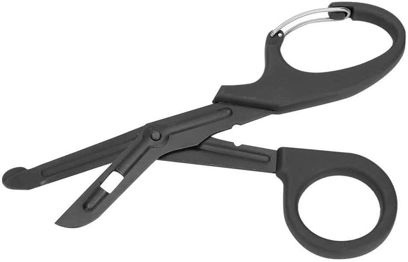 [Australia] - Titanium Bandage Shears Scissors 19cm , EMT and Trauma Shears, Bent Stealth Black Coated for Nurses, Students, Emergency Room (Black) 