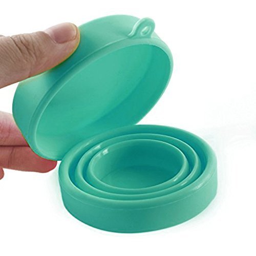 [Australia] - Collapsible Silicone Cup Foldable Sterilizing Cup for Menstrual Cups and Storing Your Diva Cup - Foldable for Travel from LUCKY CLOVER (Sky Blue) Sky Blue 